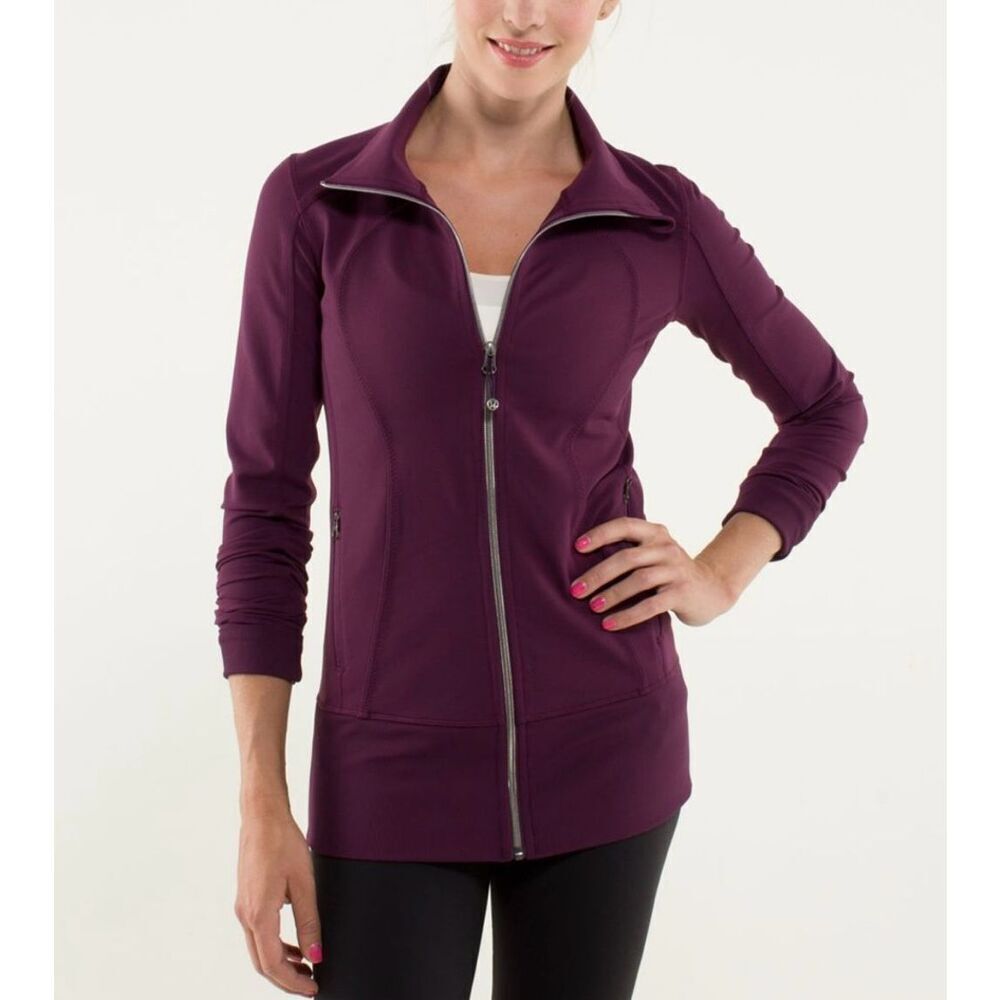 Lululemon Plum Asana Long Sleeve Relaxed Fit Yoga Gym Jacket Women's